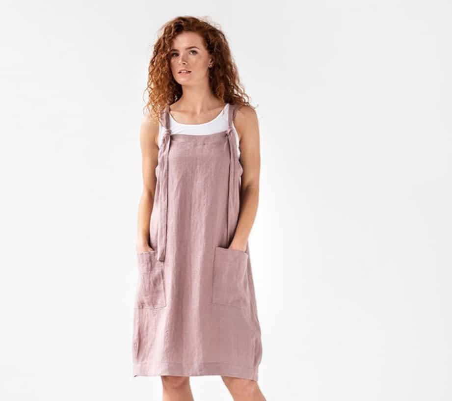 Linen Pinafore Dress VISBY