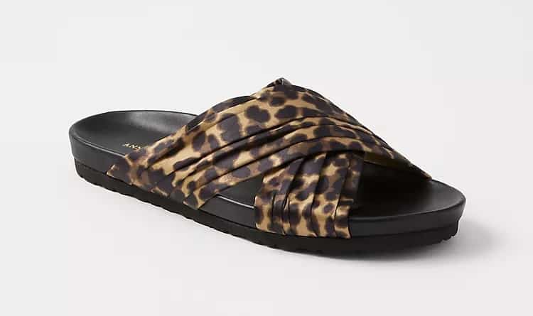 Riley Leopard Print Flat Slide Sandals