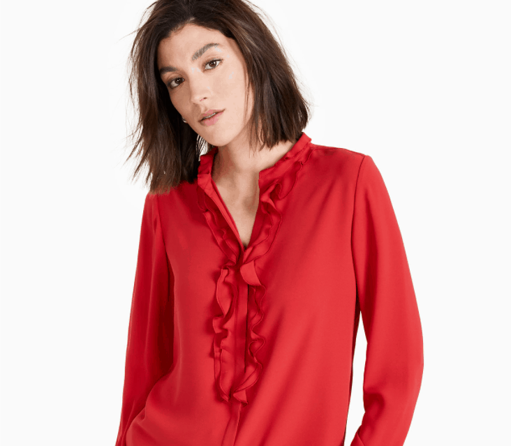 Bar III Ruffled Blouse