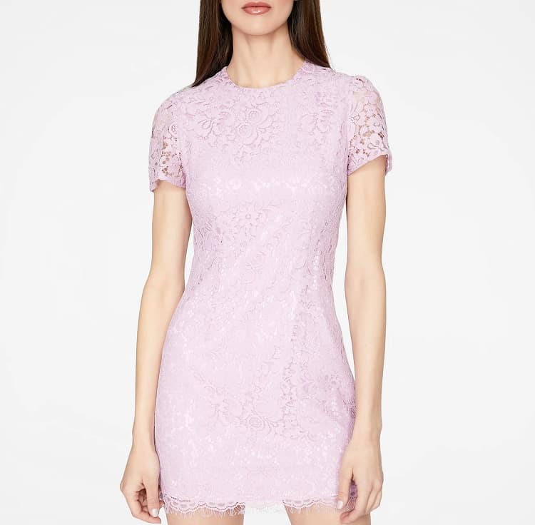 Lavender Cap Sleeve Lace Dress