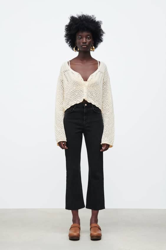 Image 0 of Z1975 HIGH RISE MINI FLARE JEANS from Zara