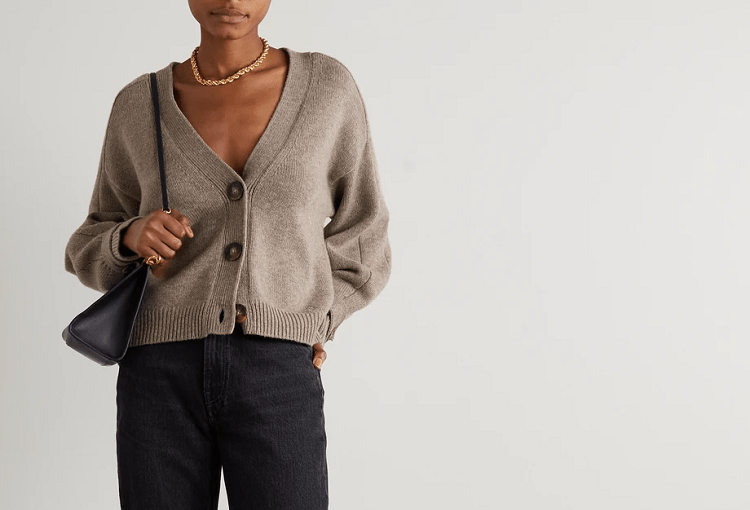 LOULOU STUDIO Tiberine Mélange Wool and Cashmere-Blend Cardigan