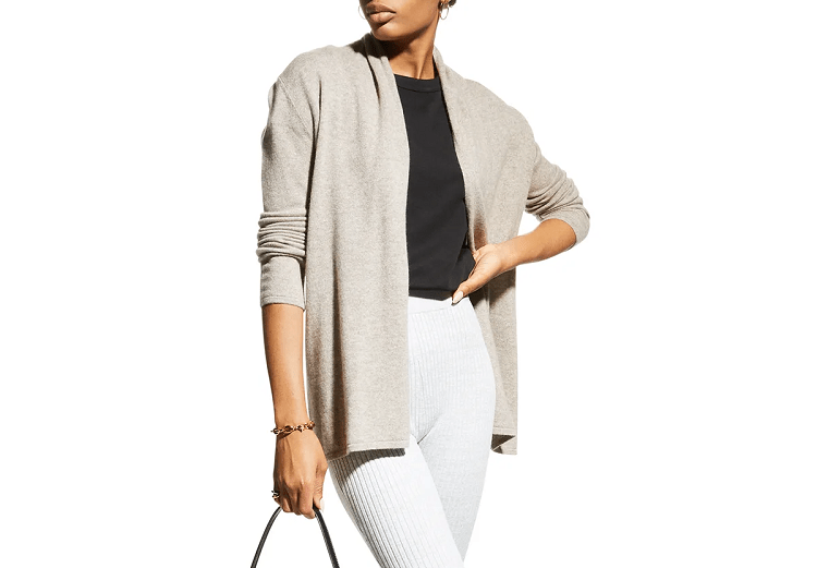 Neiman Marcus Cashmere Collection Cashmere Basic Open-Front Cardigan