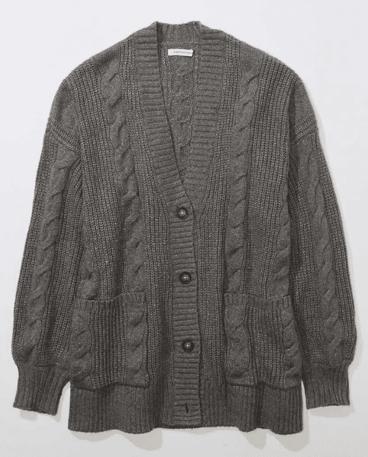 chunky knit button up cardigan