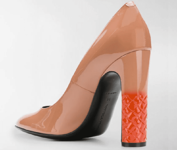 Bottega Veneta Contrast Heel Nude Pumps 