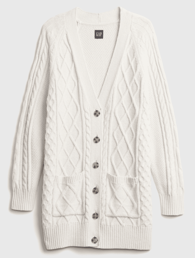 Cable Knit Boyfriend Cardigan