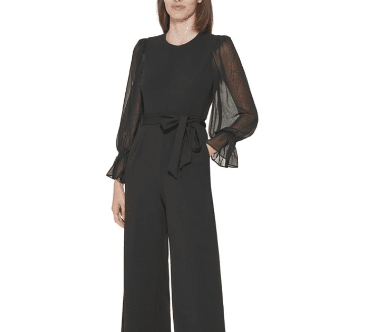 Calvin Klein Chiffon-Sleeve Jumpsuit