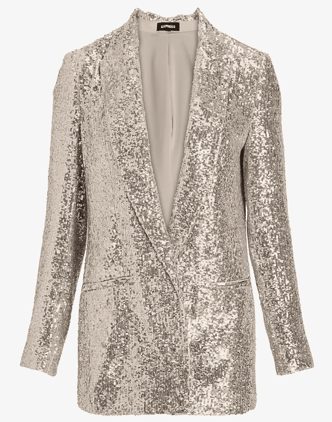 Champagne Sequin Boyfriend Blazer