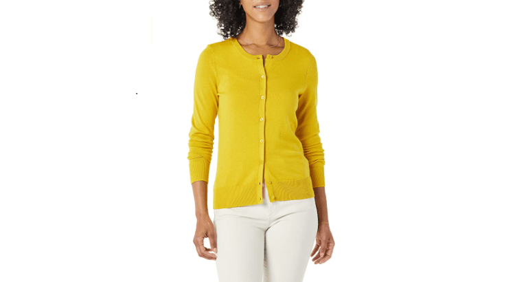 Amazon Essentials Women's Lightweight Crewneck Cardigan Sweater