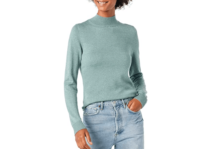 Amazon Essentials Women's Lightweight Long-Sleeve Mockneck Sweater