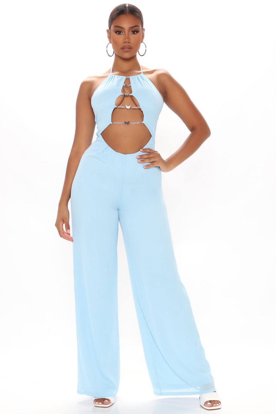 Butterfly Blossom Jumpsuit - Light Blue