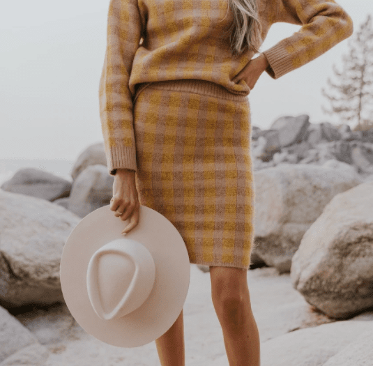 Camel sweater skirt