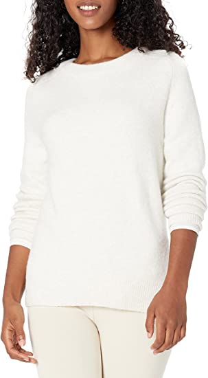 Daily Ritual Women's Cozy Boucle Crewneck Pullover Sweater