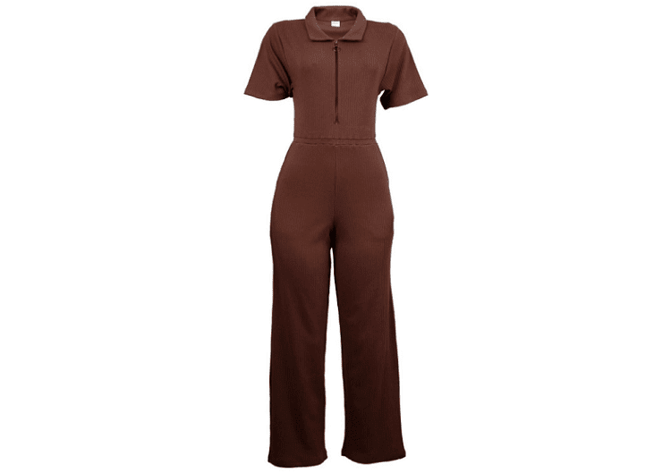 Wolf & Badger Organic Brown Cotton Polo Jumpsuit