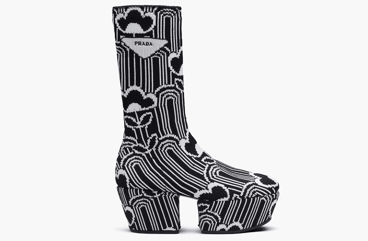 Jacquard Knit Platform Boots