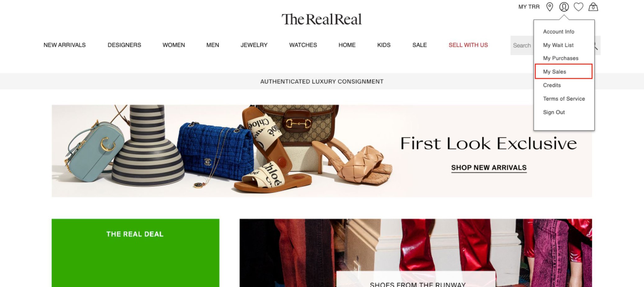 The RealReal website