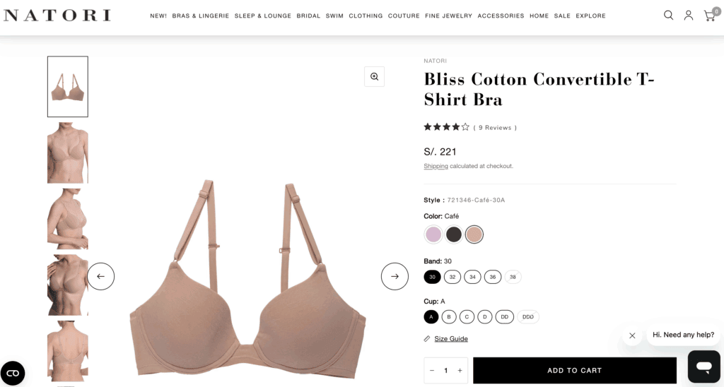 NATORI  Bliss Cotton Convertible T-Shirt Bra