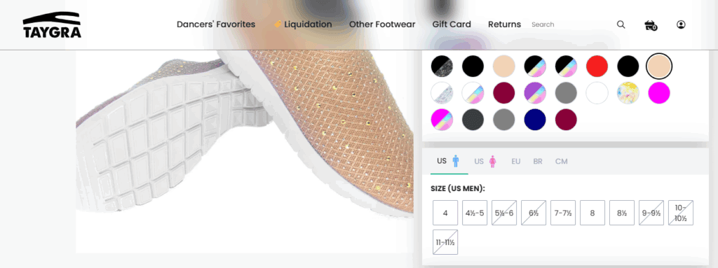 Taygra sizing