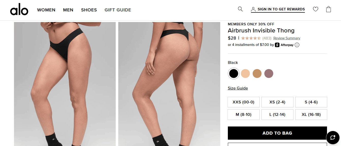 Alo Airbrush Invisible Thong