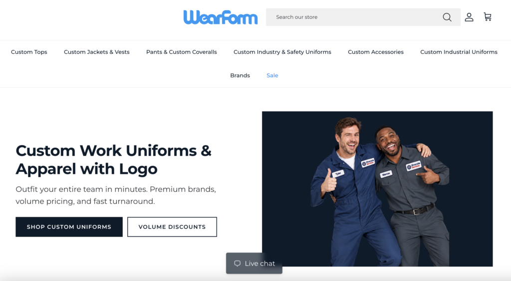 WearForm: Best for Workwear Uniforms with No Minimums
