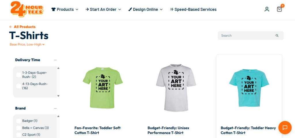 Best Next-Day Service for Single Items: 24 Hour Tees