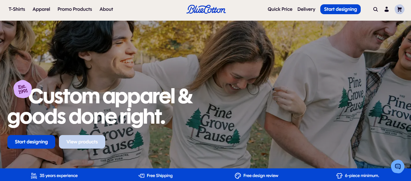 BlueCotton: Best for Reliable Rush Orders and Large Chapters