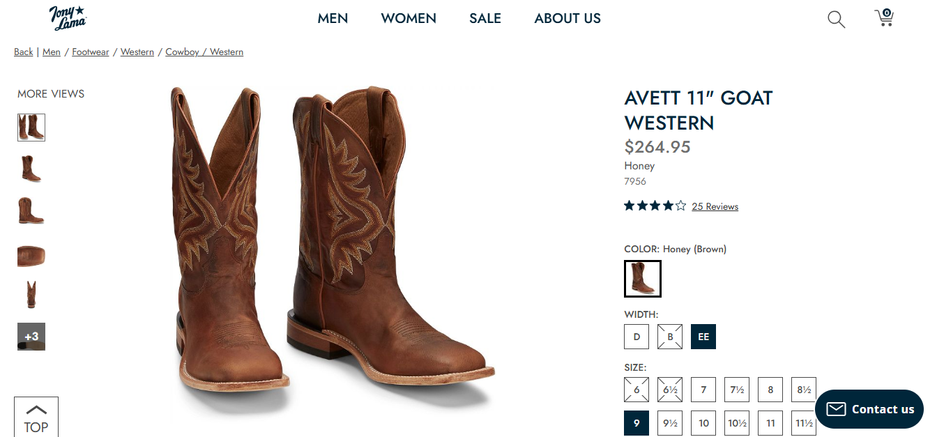 Tony Lama Pricing