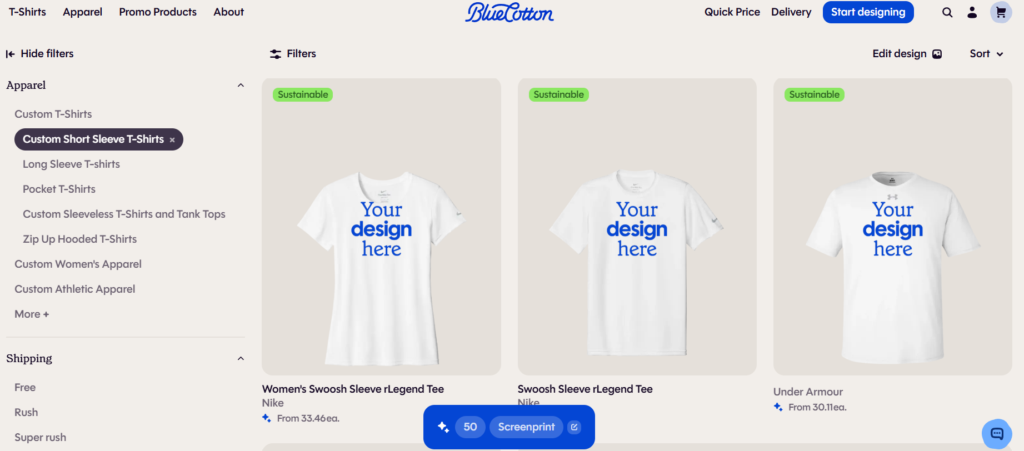 bluecotton pricing