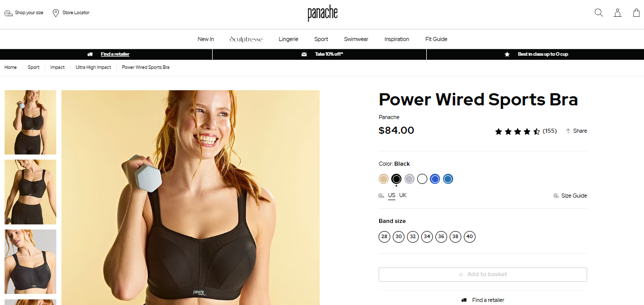 4. Panache Ultimate High Impact Underwire Sports Bra: Best for Fuller Busts