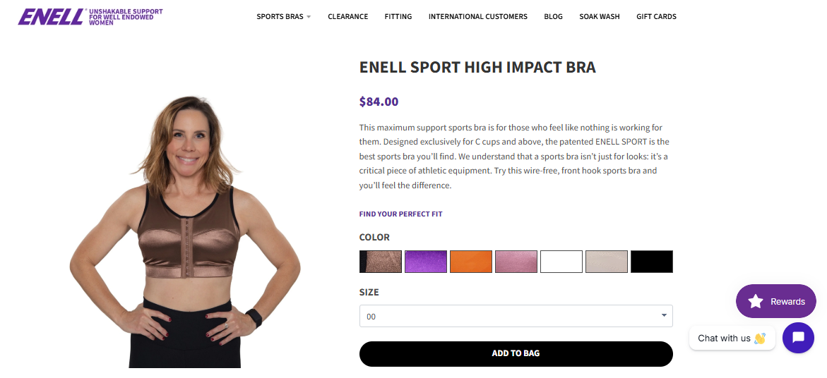 6. ENELL SPORT High Impact Bra: Best Wire-Free Support for C Cups and Up